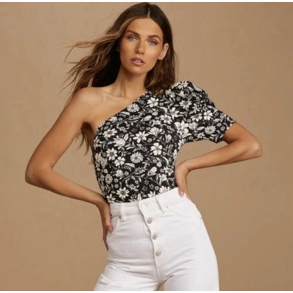 Intimately Free People Size XS Somethin Bout You Floral Bodysuit One Shoulder‎